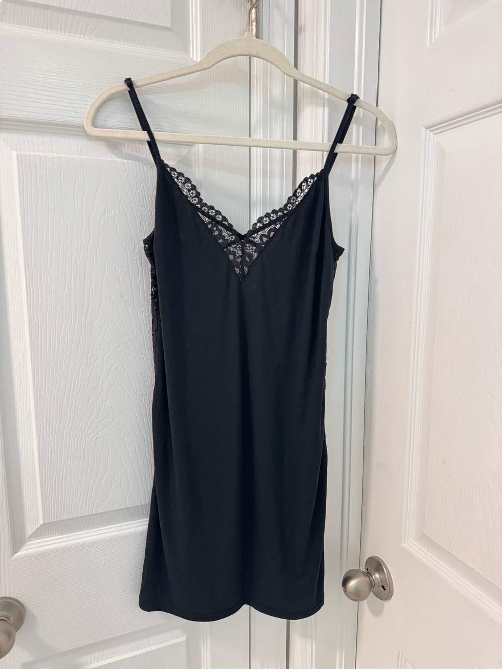 Victoria’s Secret So-soft modal cotton lace trim slip dress size Small black NWT